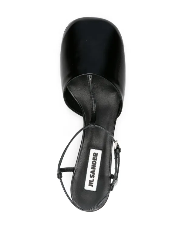 【JIL SANDER】Tストラップパンプス Jil Sander Leather T-Strap Sandals - Bergdorf Goodman