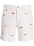 Polo Ralph Lauren flag-embroidered twill bermuda shorts - White