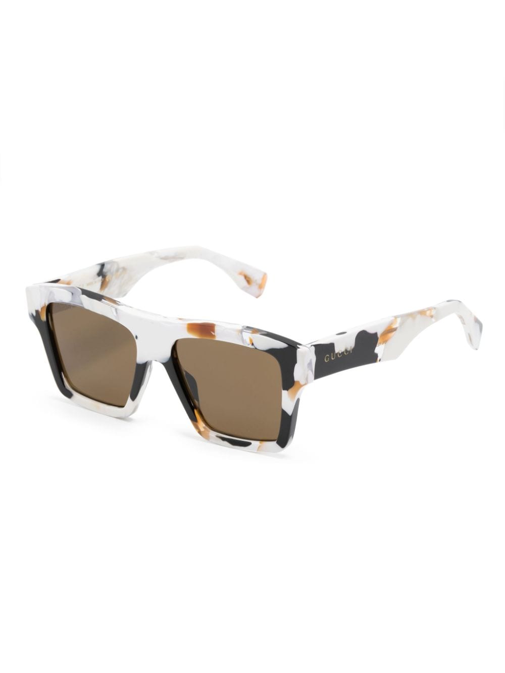 Shop Gucci Wayfarer-frame Sunglasses In White