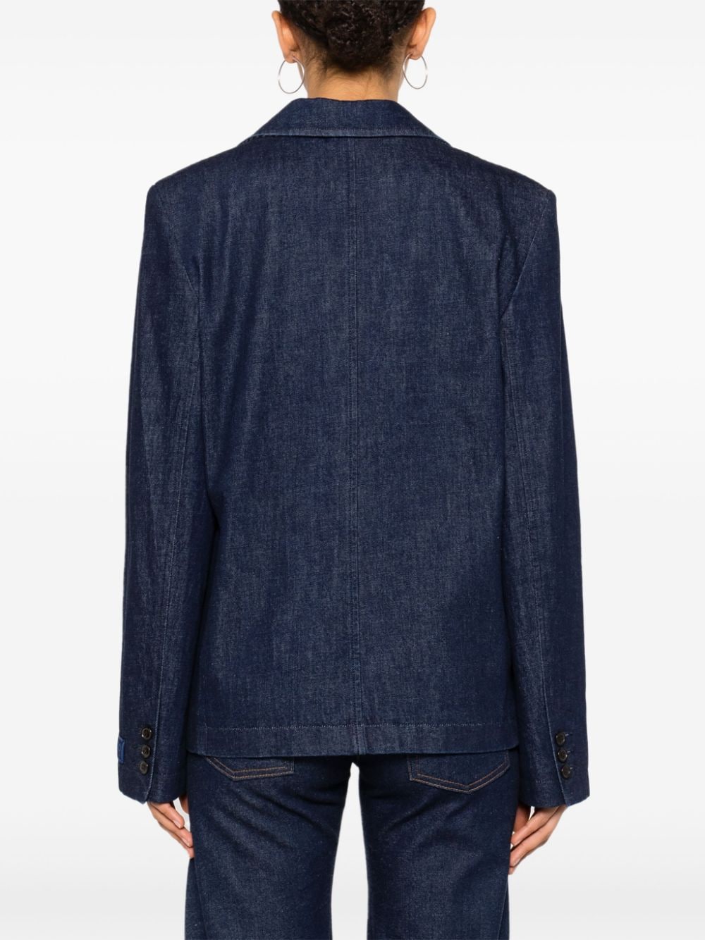 Shop Kenzo Rose Denim Blazer In Blue