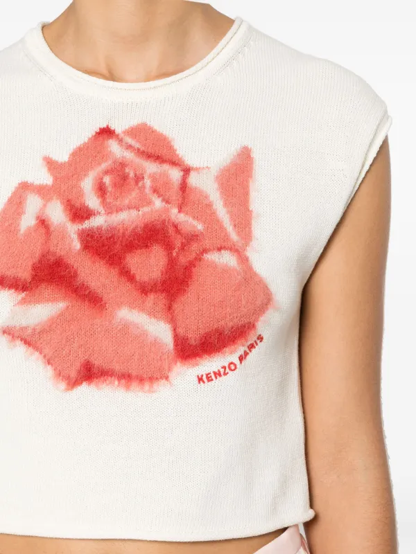 Kenzo Floral intarsia-knit Top | Neutrals | FARFETCH LB Kenzo Floral intarsia-knit Top | Neutrals | FARFETCH LB