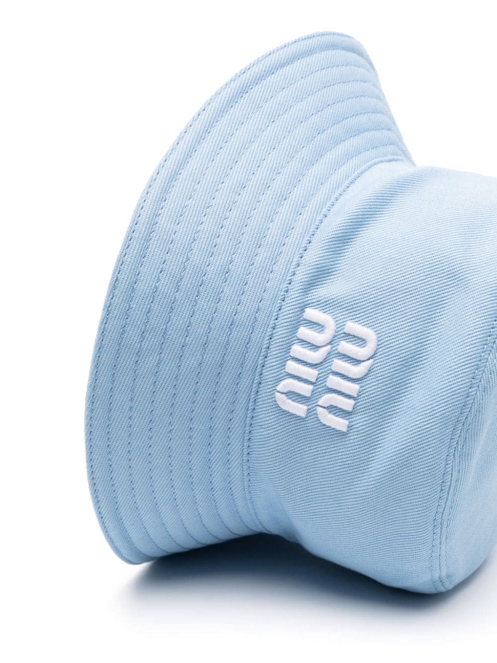 Miu Miu Vissershoed met geborduurd logo - Blauw