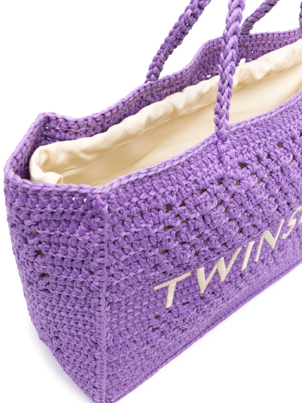 TWINSET Gehaakte shopper Paars