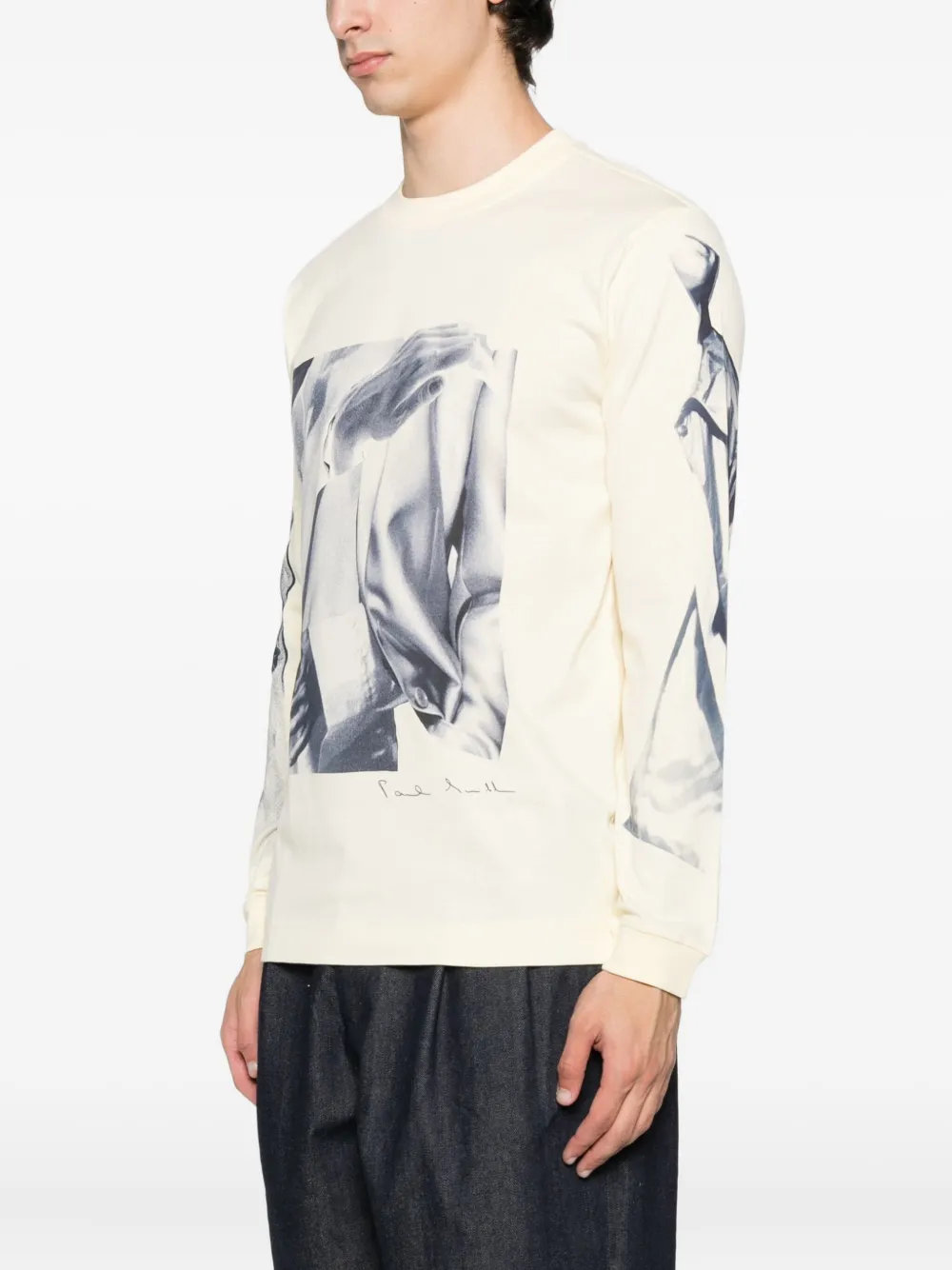 Paul Smith T-shirt met print met fotoprint en lange mouwen Geel