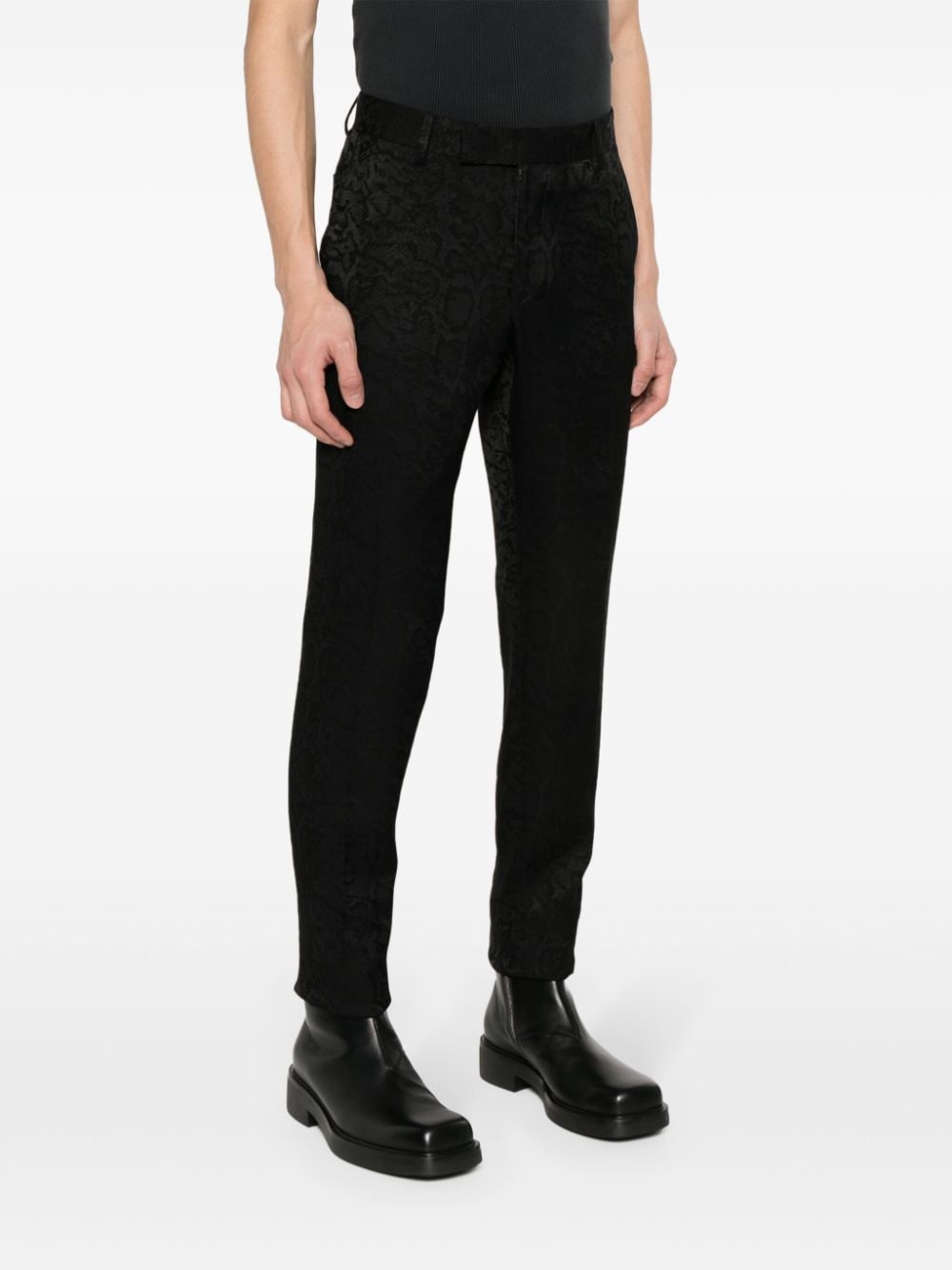 Karl Lagerfeld Slim-fit pantalon met slangenpatroon Zwart