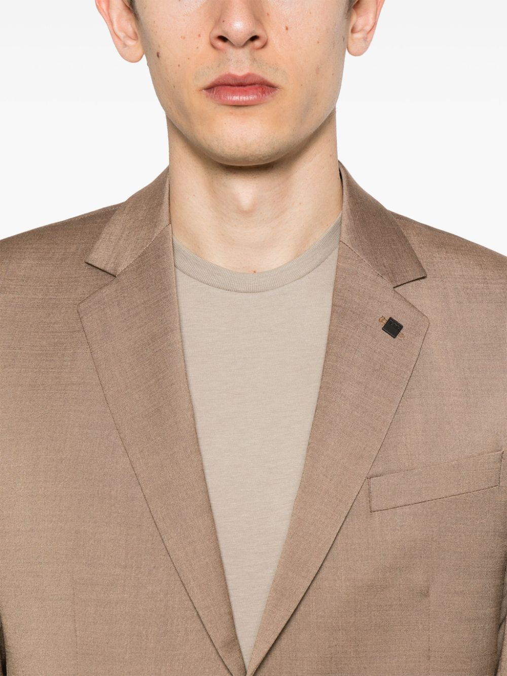 Shop Karl Lagerfeld Drive Single-breasted Suit In Brown