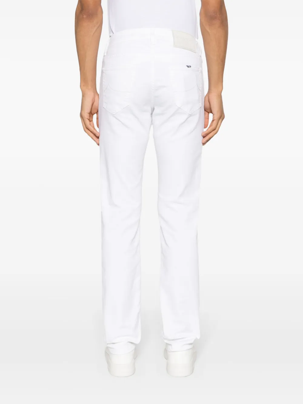 Shop Jacob Cohen Nick Mid-rise Straight-leg Jeans In White