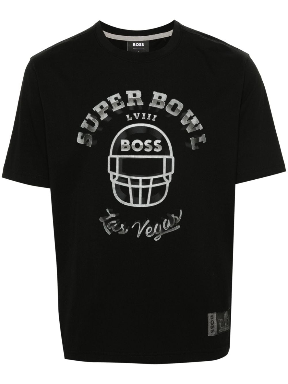 Hugo Boss X Nfl Graphic-print Cotton T-shirt In Black