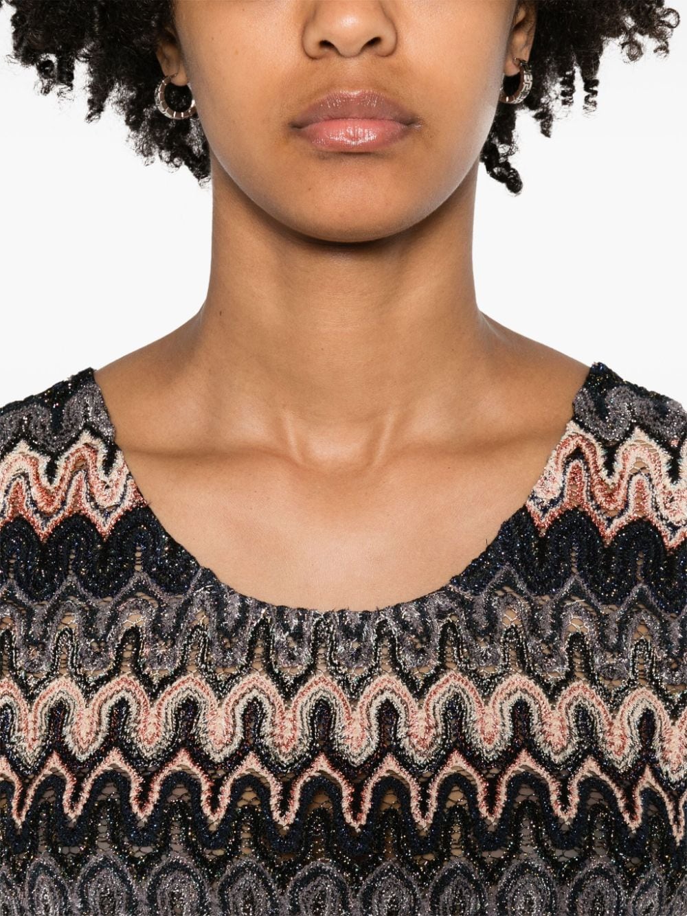 Shop Missoni Wave-pattern Tank Top In Blue