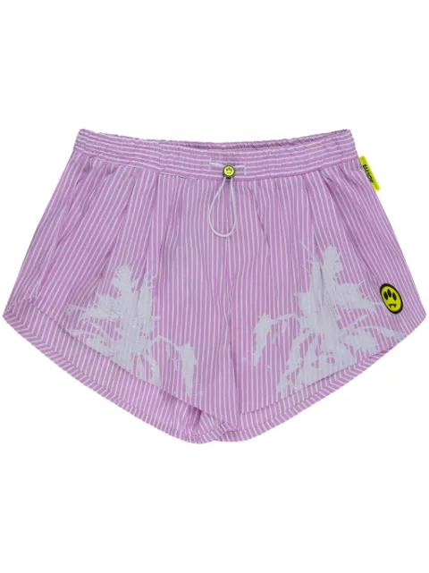 BARROW striped logo-print mini shorts