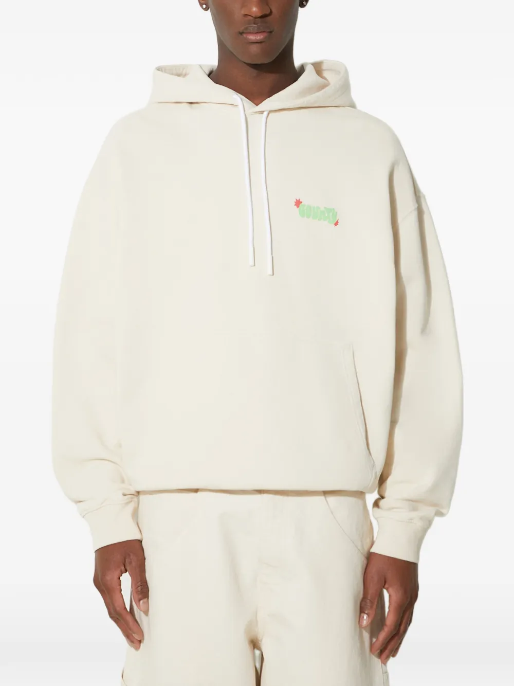 COUNTY OF MILAN graphic hooded sweater - Neutrals