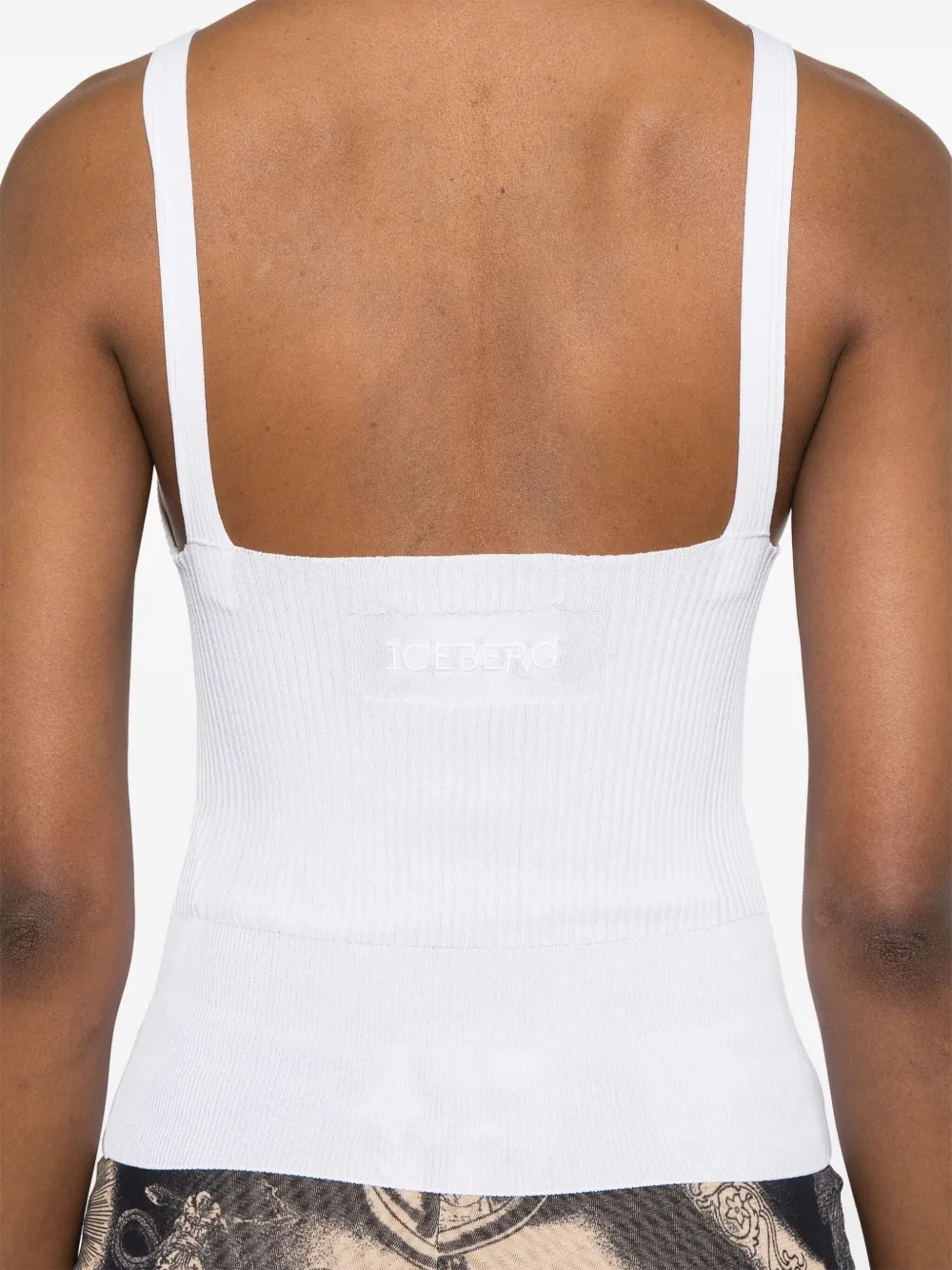 Iceberg Ribbed-knit Tank Top In White