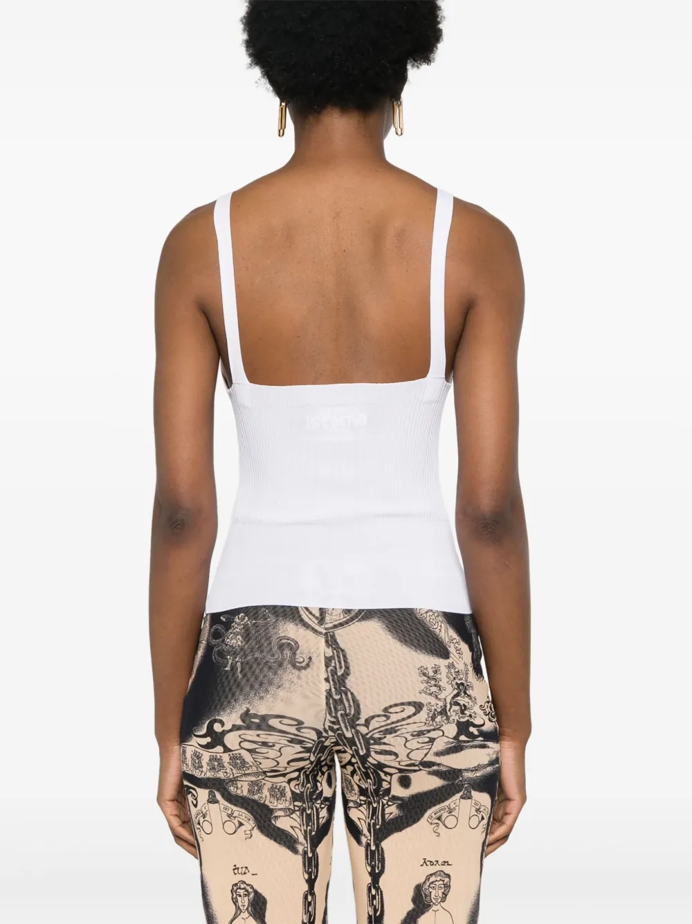 Iceberg Ribbed-knit Tank Top In White