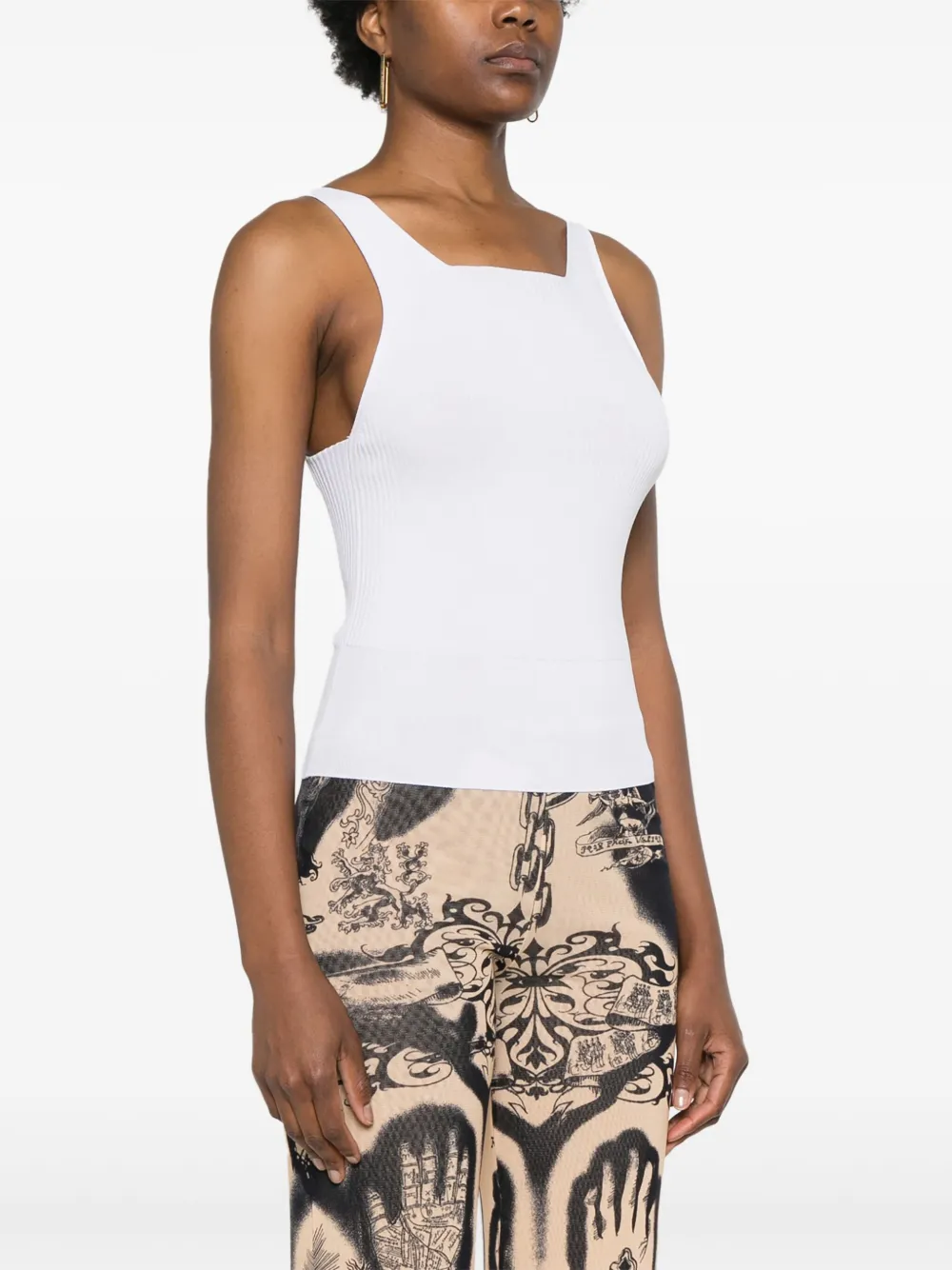 Iceberg Ribbed-knit Tank Top In White