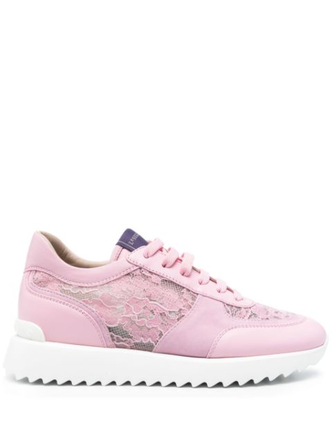 Le Silla floral-lace leather sneakers Women