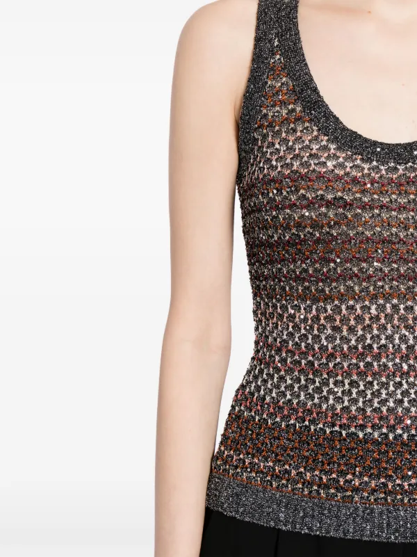 Missoni crochet-knit Sequinned Tank Top | Multicolour | FARFETCH