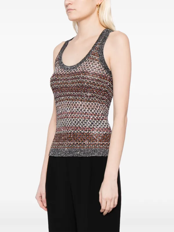 Missoni crochet-knit Sequinned Tank Top | Multicolour | FARFETCH
