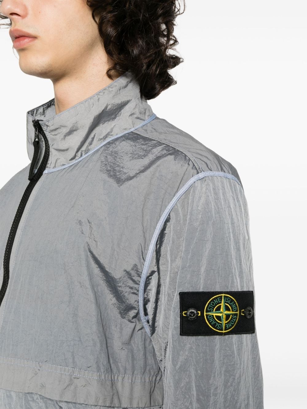Shop Stone Island Compass-badge Shell Jacket In Blue