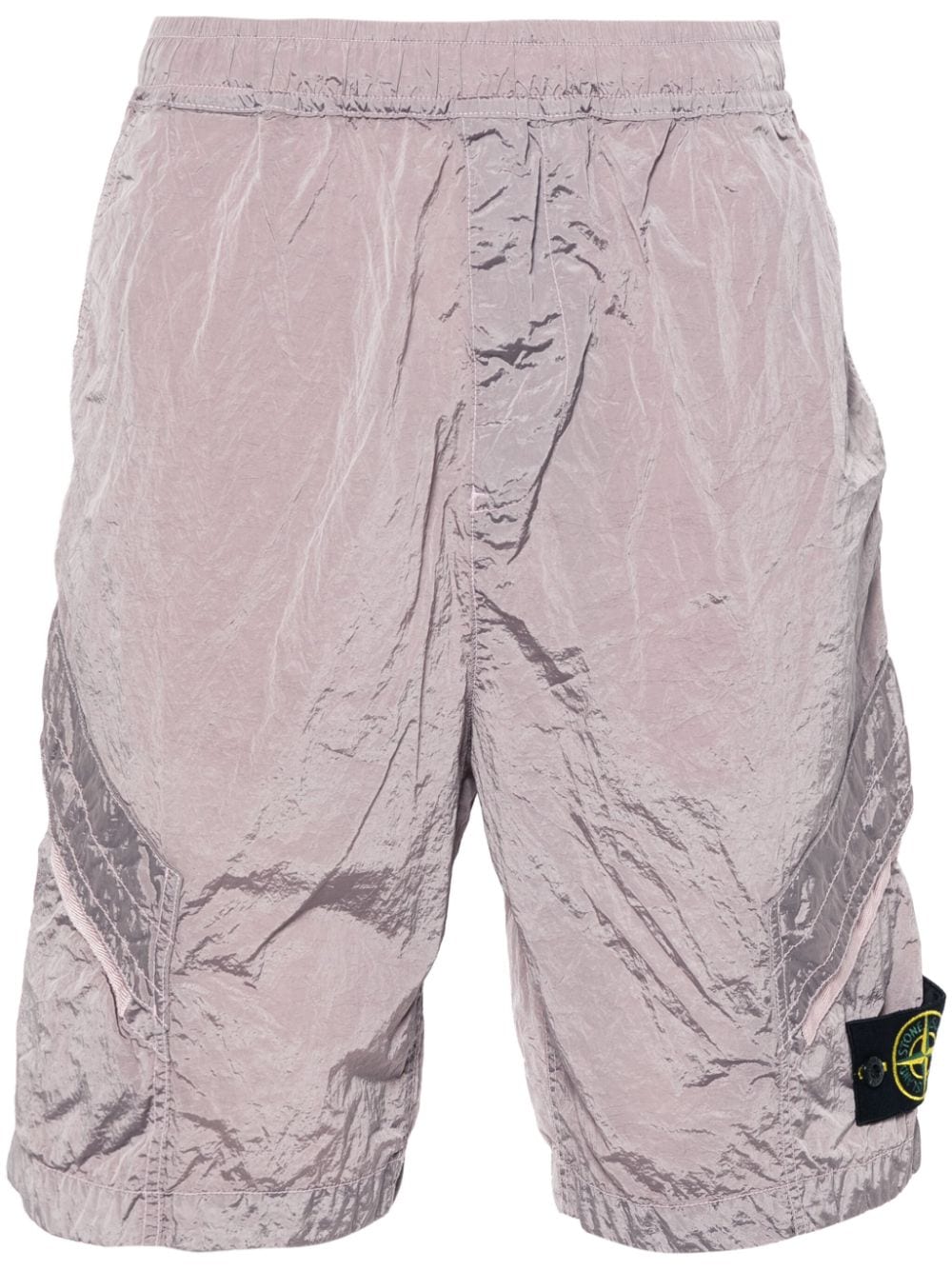 Stone Island L1719 Compass-motif Shorts In Pink