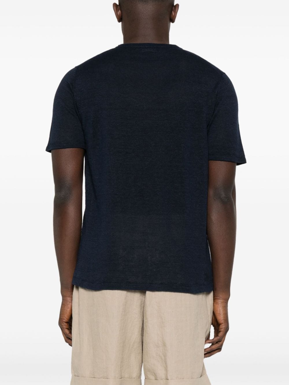 Shop Roberto Collina Ribbed Linen T-shirt In Blue