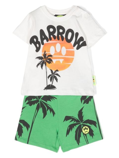 Barrow kids graphic-print cotton shorts set