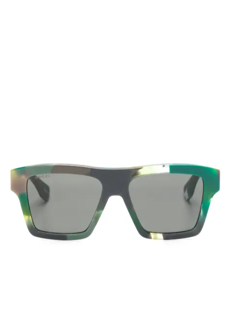 Gucci Eyewear نظارة شمس بإطار مربع وتأثير صدف السلحفاة