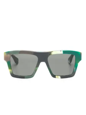 Gucci Eyewear リムレス スクエアサングラス | ブラウン | FARFETCH JP