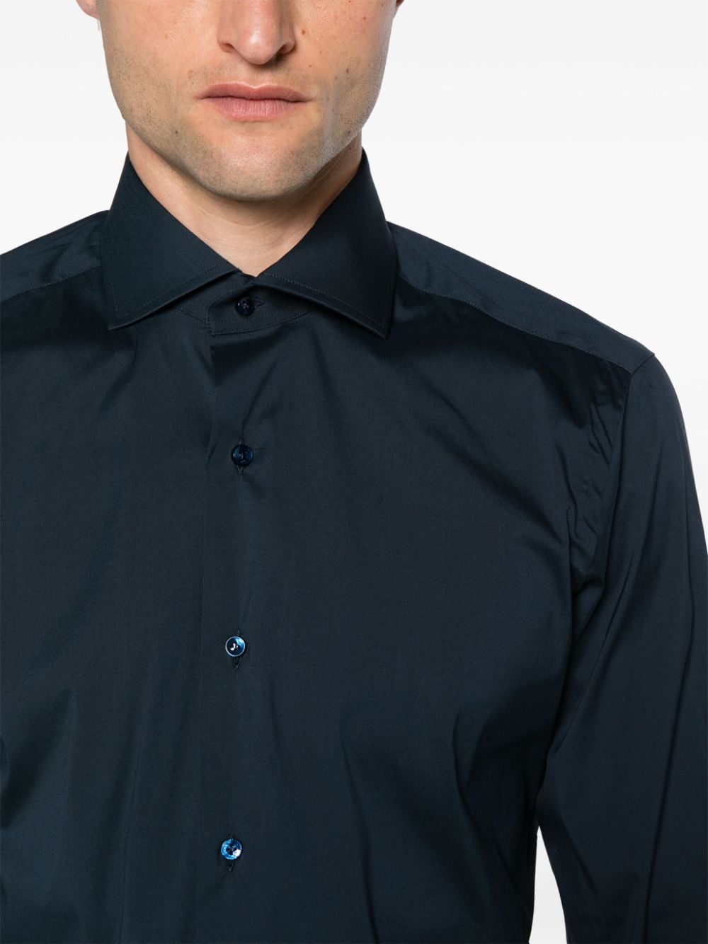 Barba Overhemd met klassieke kraag Blauw