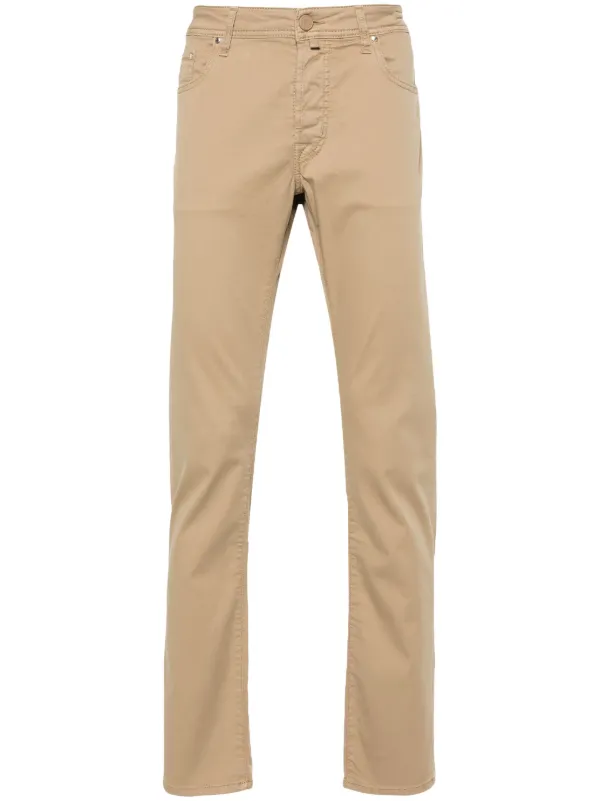 Jacob Cohën Bard Slim-cut Trousers in Neutrals