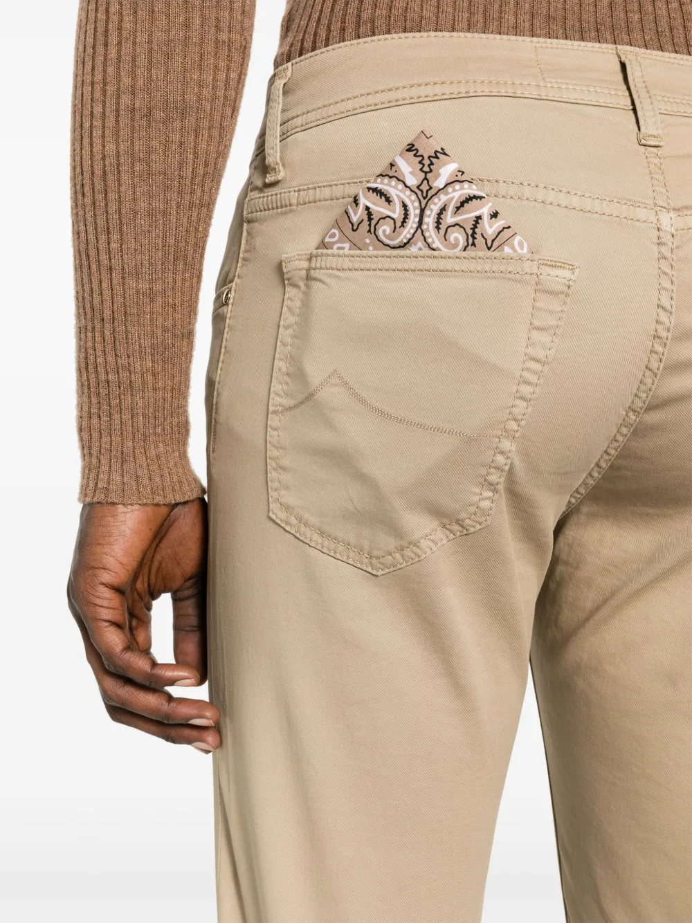 Shop Jacob Cohen Bard Slim-cut Trousers In Neutrals