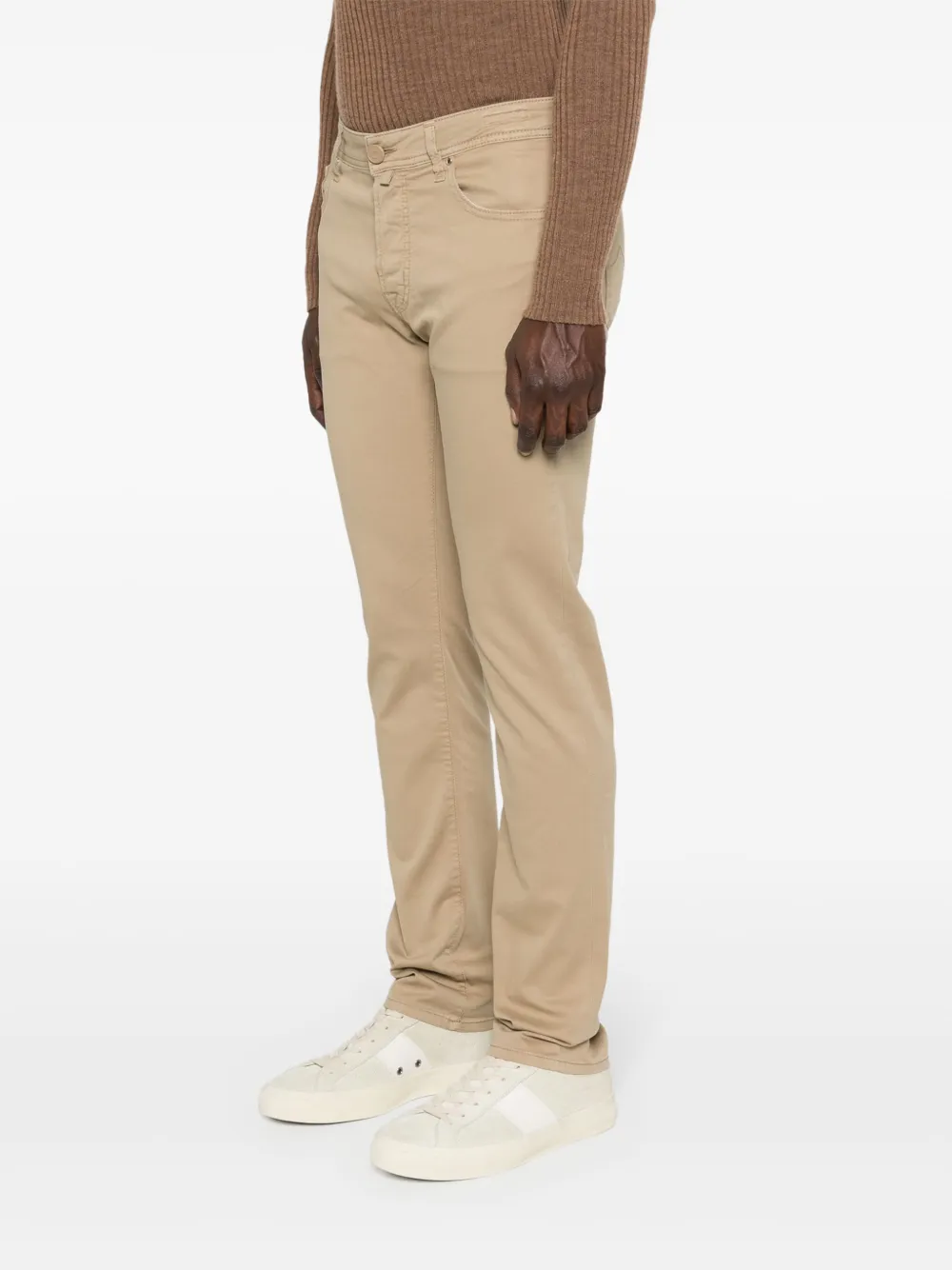 Shop Jacob Cohen Bard Slim-cut Trousers In Neutrals