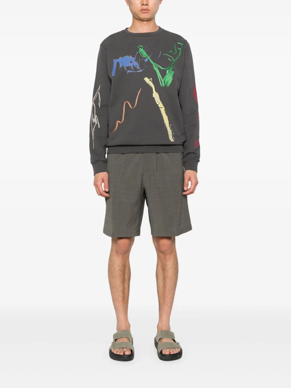 Paul Smith seersucker straight-leg shorts - Grijs