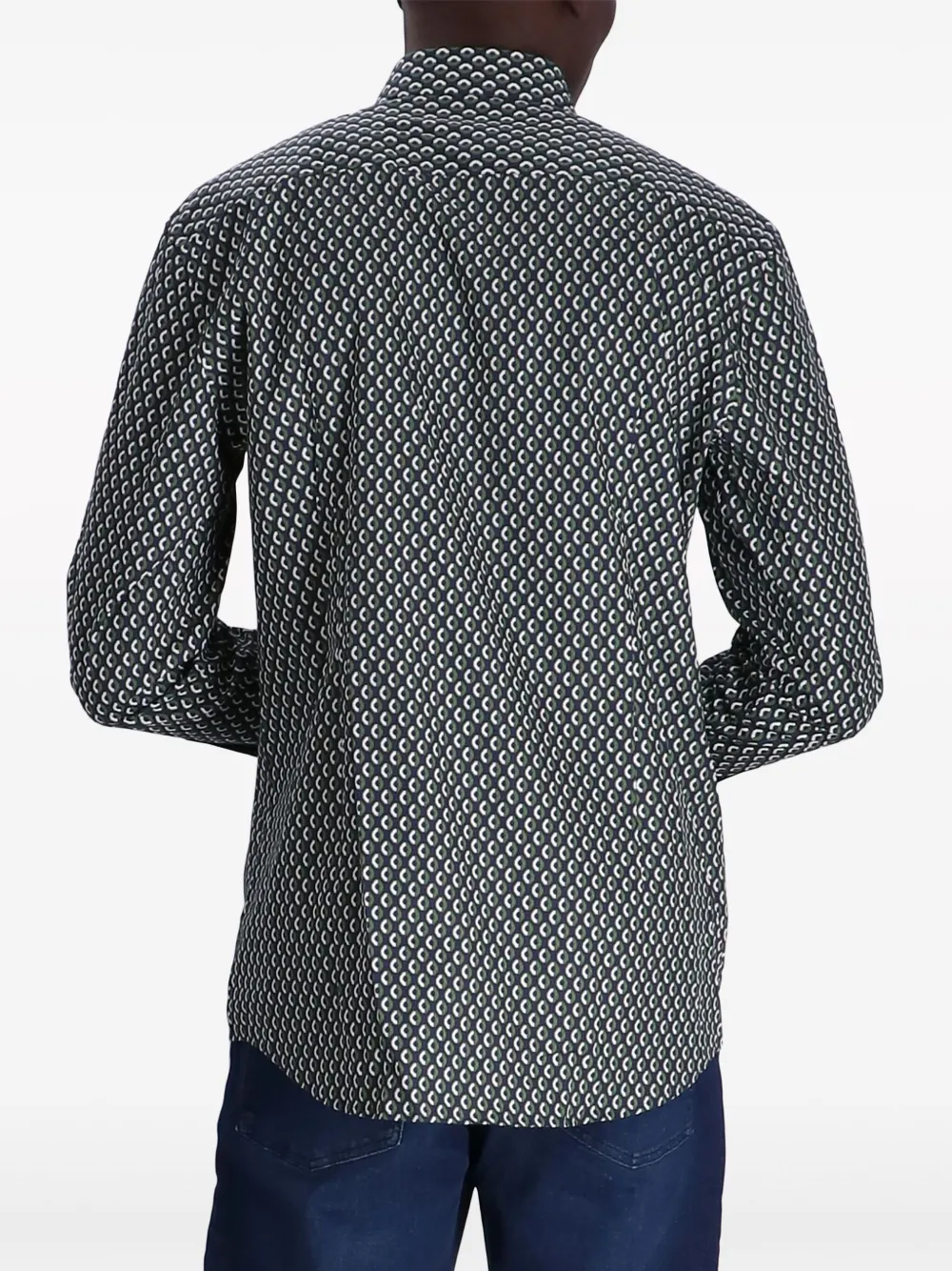 BOSS Overhemd met grafische print Blauw