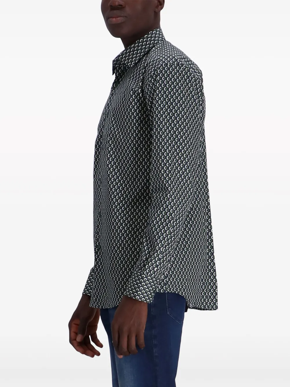 BOSS Overhemd met grafische print Blauw