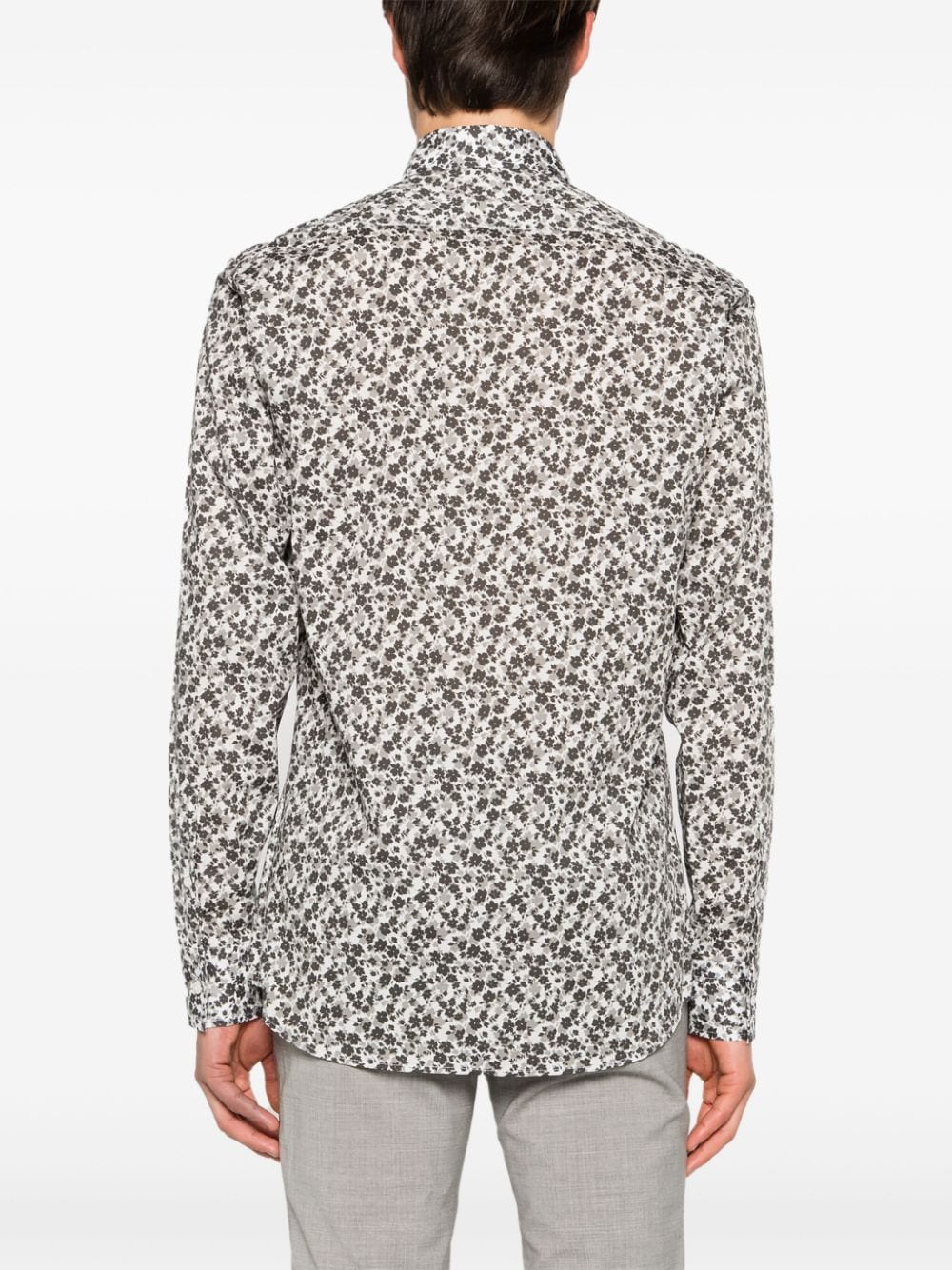 Karl Lagerfeld Overhemd met bloemenprint Grijs