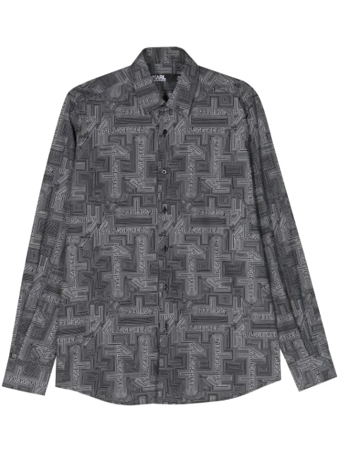 Karl Lagerfeld logo-print cotton shirt