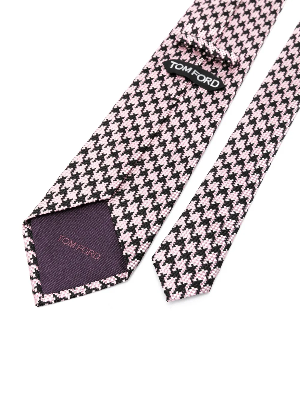 TOM FORD Stropdas met pied-de-poule patroon - Roze