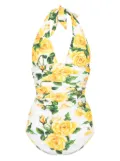 Dolce & Gabbana rose-print swimsuit - White