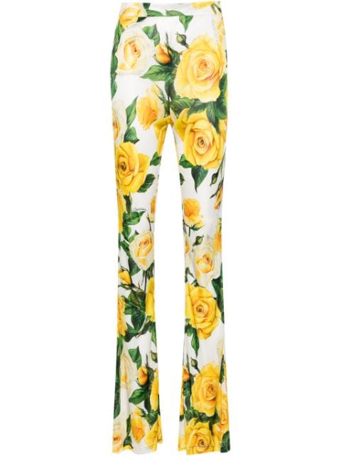 Dolce & Gabbana floral-print flared trousers