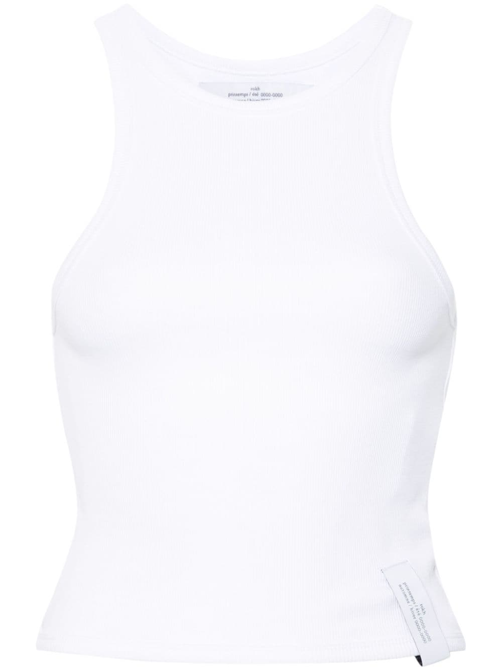 Rokh Ribbed Tank Top In White