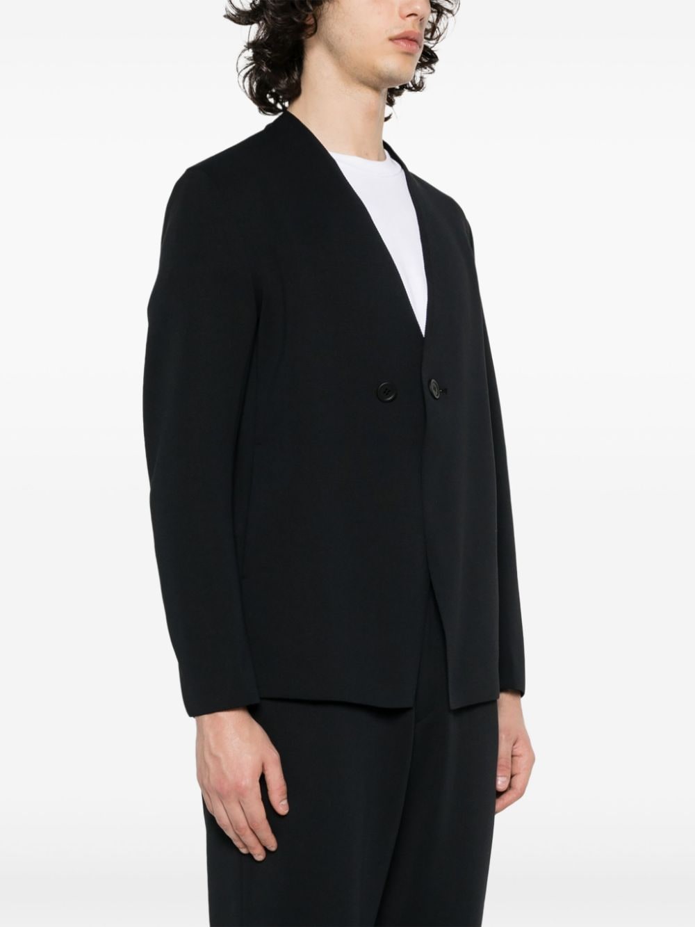 Shop Cfcl Piqué Single-breasted Jacket In Black