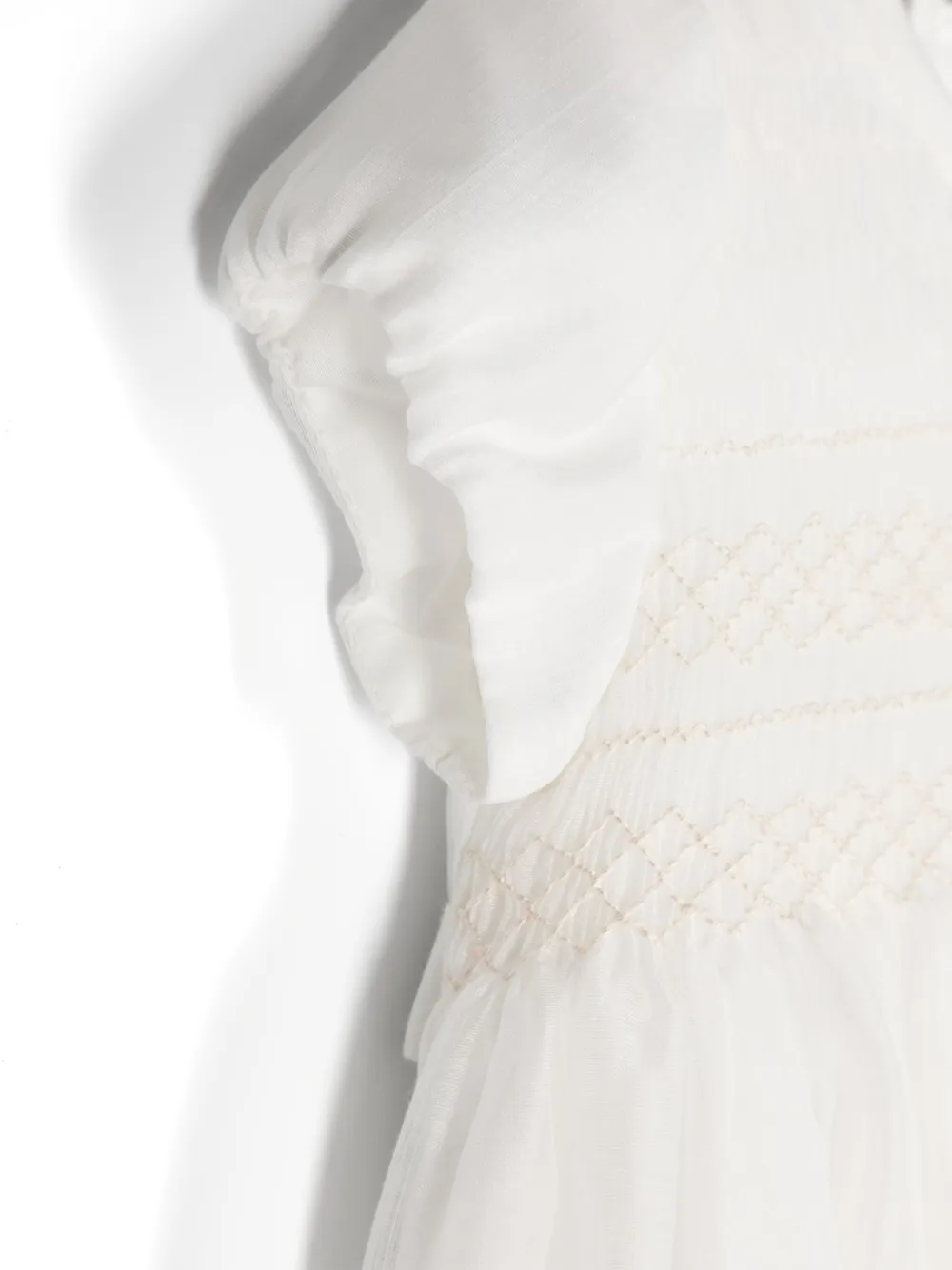 Amaya Embroidered Puffball Shorties In White