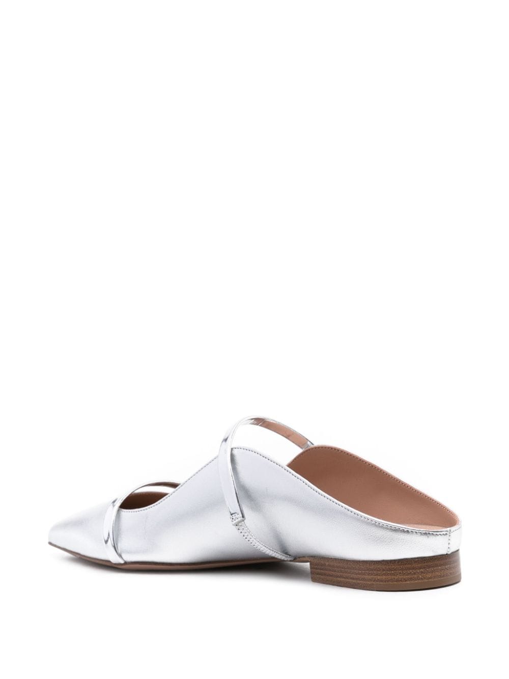 Shop Malone Souliers Norah Metallic Ballerina Shoes In Silver