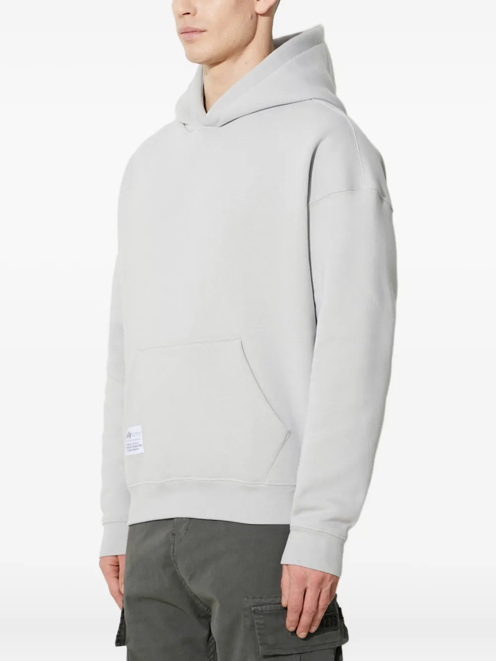 Alpha Industries Logo Backprint Hoodie In Gray