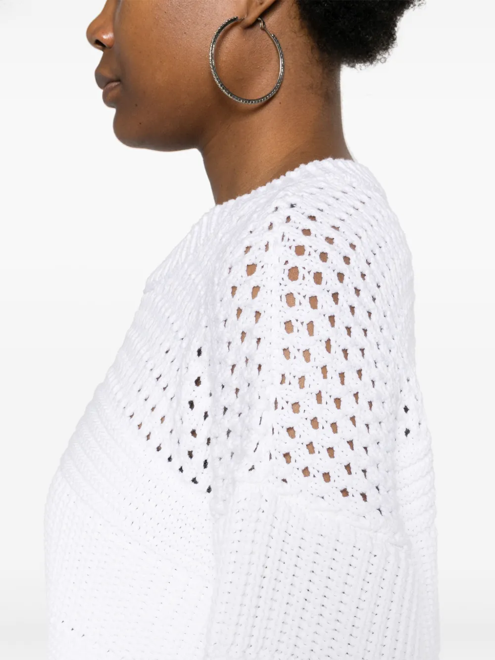 Iceberg Chunky-knit Cotton Blend Jumper In White