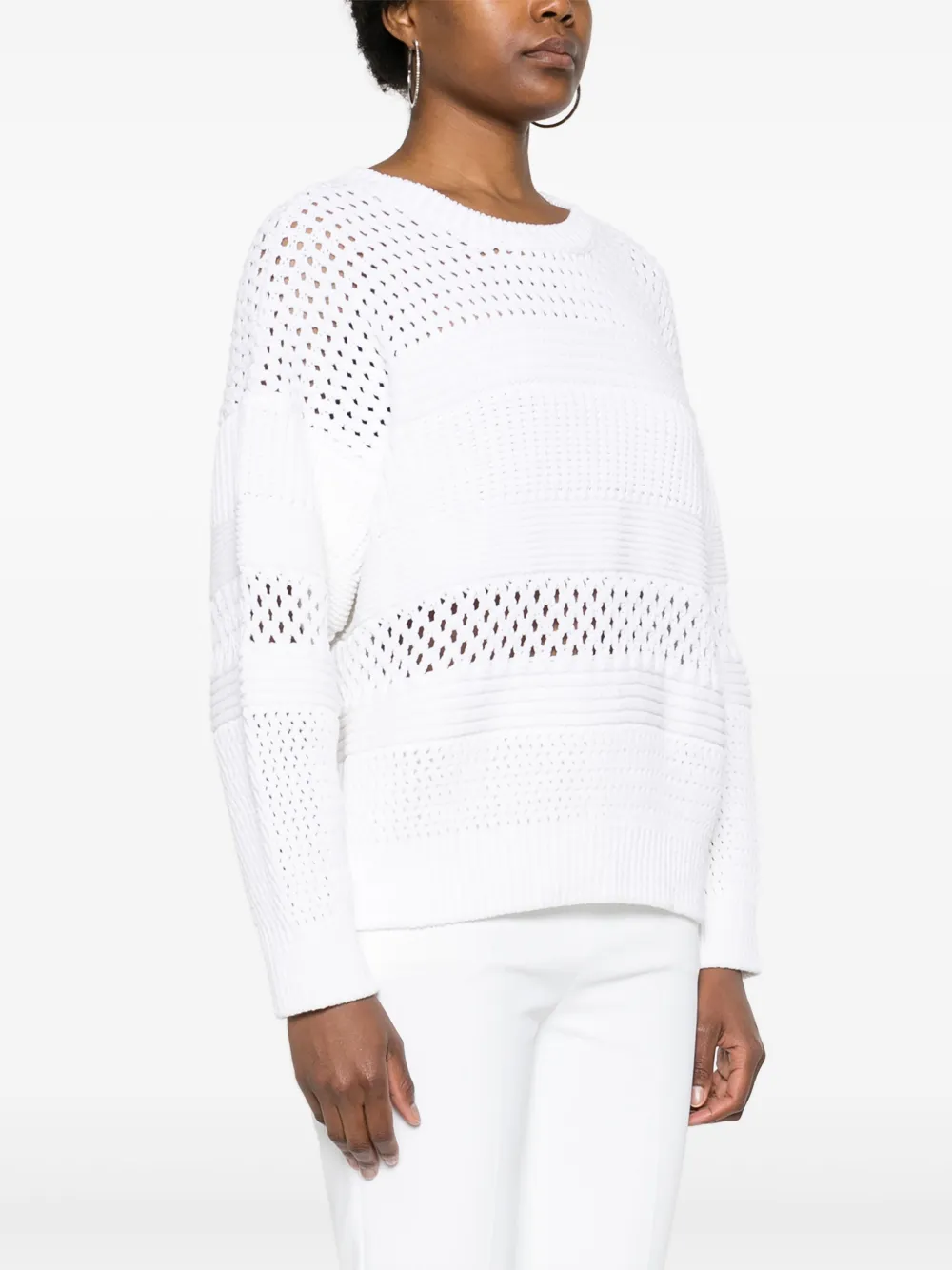 Iceberg Chunky-knit Cotton Blend Jumper In White