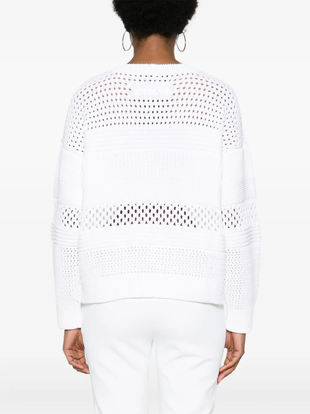 Iceberg Chunky-knit Cotton Blend Jumper In White