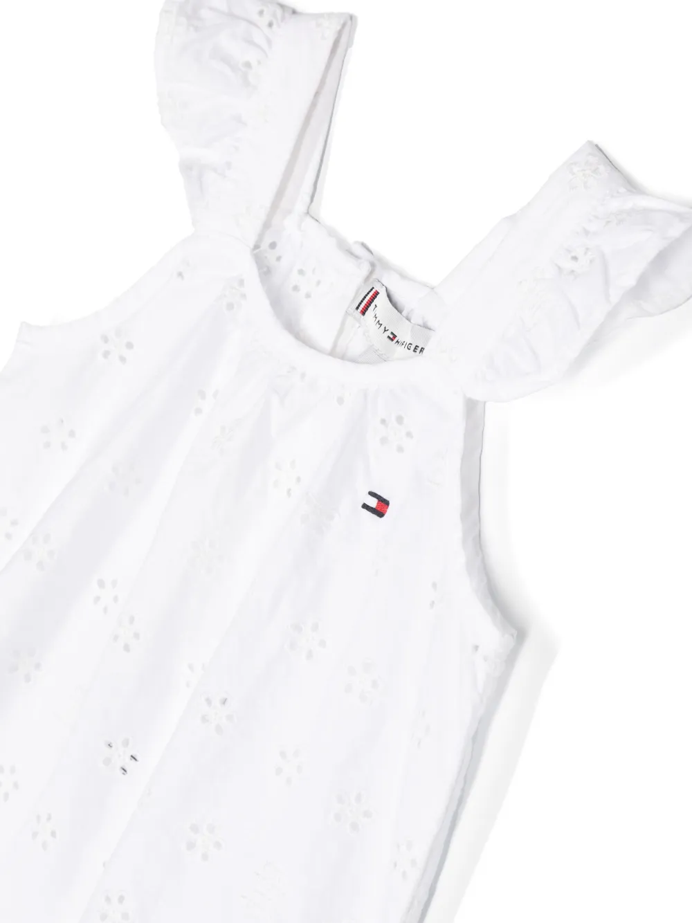 Tommy Hilfiger Junior Shorts met broderie anglaise Wit