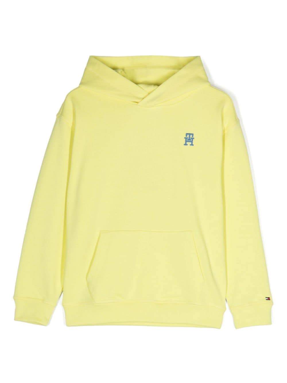 Tommy Hilfiger Junior Kids' Logo-embroidered Cotton Hoodie In Yellow