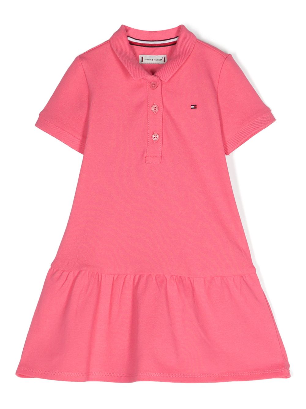 Tommy Hilfiger Junior Babies' Logo-embroidered Cotton Dress In 粉色